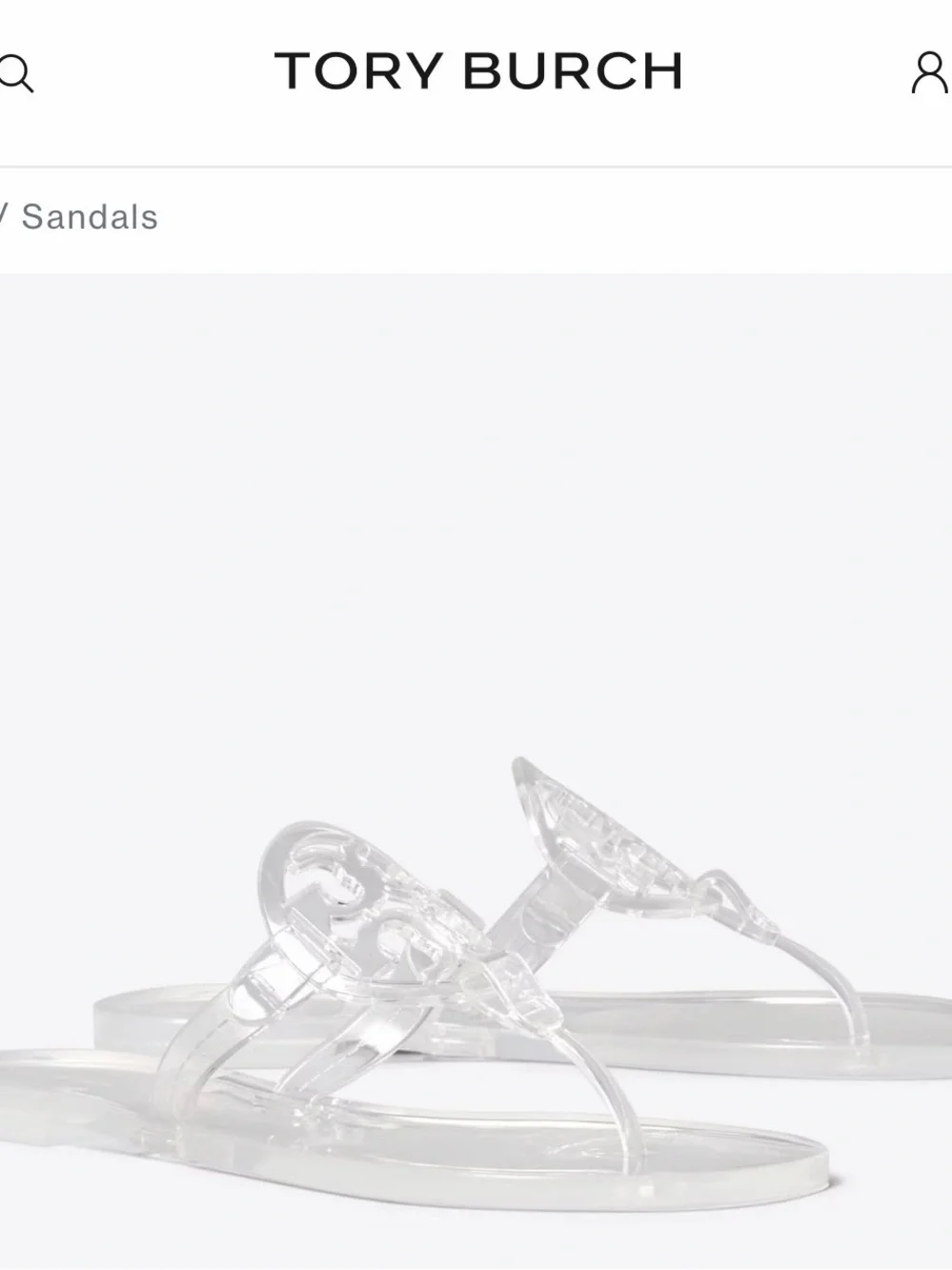Tory Burch Transparent Miller Jelly Thong Sandals - Clear (New! In box!)